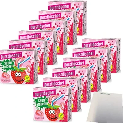 Abbildung von Durstlöscher Saure Erdbeere Geschmack 12er Pack (12x500ml Pack) + usy Block