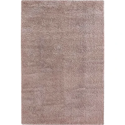Abbildung von andiamo Teppich Chia hochwertiger Wohnzimmer oder Schlafzimmer mit 30mm Florhöhe einfarbiger Wohnzimmerteppich 80 x 150 cm Altrose
