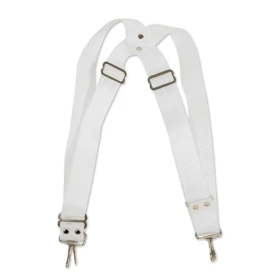 Abbildung von GEWA Marching Drum, Marschtrommel Zubehör, Tragriemen für Bass Nylon weiß, 5 cm breit, verstellbar mit Karabiner