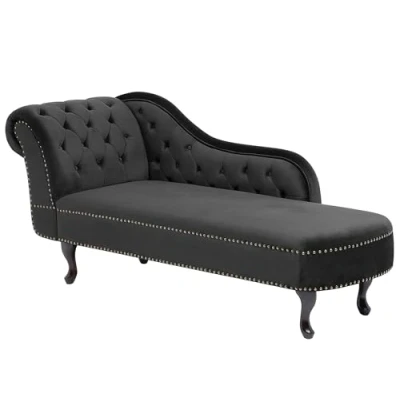 Abbildung von Klassische Ré&quot;ca&quot;mi&quot;e&quot;re im Chesterfield Style Samtstoff linksseitig schwarz Nimes