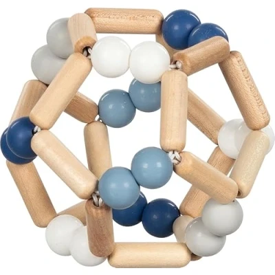 Abbildung von goki baby 65345 Greifling Ball aus Holz und Silikon für Babys Made in Germany, Blau, Jungen, Natürliches Motorikspielzeug zur Förderung des Greifreflexes der Sprachentwicklung, ab Geburt