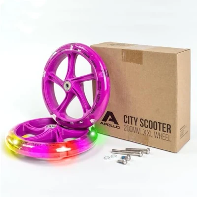 Abbildung von Apollo Scooter City 200mm Ersatzräder, auch als LED Rollen erhältlich, in Ausführung erhältlich
