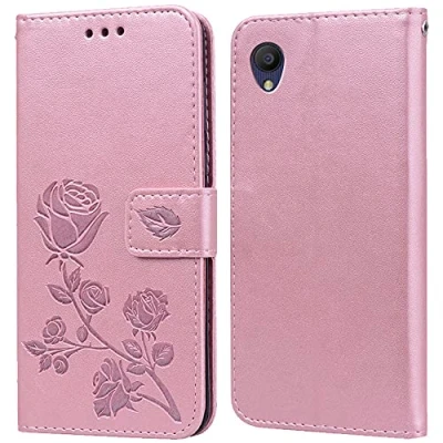Abbildung von PKQTOP Hülle für Alcatel 1 2021/1 2019 Handyhülle,Klappbar Tasche Case,Standfunktion,Kartenfach,Silikon Bumper,Stoßfeste Schutzhülle Cover