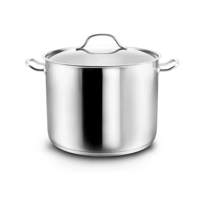 Abbildung von Kopf Kochtopf Gigantos 24 cm, Edelstahl, Großer Topf, Höhe 20 9 Liter, Induktion, Suppentopf, Nudeltopf