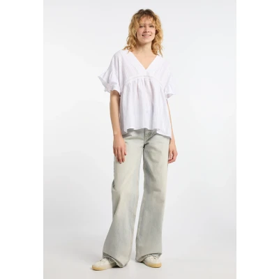 Abbildung von DREIMASTER Vintage Damen Tunika XL / Weiß 100% Baumwolle