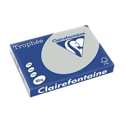 Abbildung von 5 x Clairefontaine Kopierpapier Trophee A3 80g/qm VE=500 Blatt stahlgr
