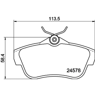 Abbildung von HELLA 8DB 355 013 421 Bremsbelagsatz nicht für Verschleißwarnanzeiger vorbereitet mit Bremssattelschrauben Zubehör FIAT: Scudo II Kastenwagen