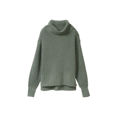 Abbildung von TOM Tailor Rollkragen Strickpullover, Damen, Größe: Small, Pale bark green melange