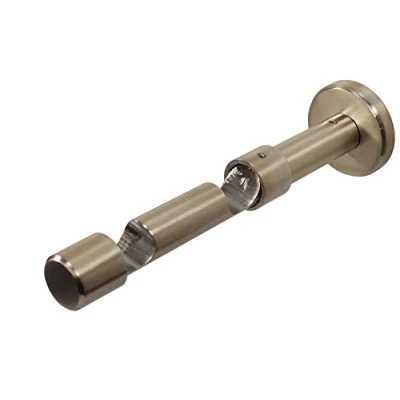 Abbildung von iso design Edelstahl Optik Wandhalter 2 läufig für 16 mm Gardinenstangen