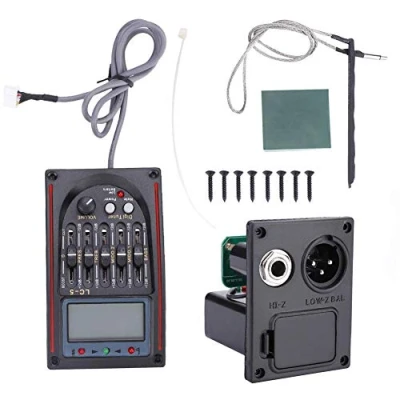 Abbildung von Gitarren Pickup, 5 Band Vorverstärker EQ LC Equalizer Tuner Piezo Tonabnehmer für Akustikgitarren