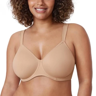 Abbildung von DELIMIRA Damen T Shirt Minimizer BH mit Bügel Große Größen Ohne Gepolstert Taupe Tan 95H