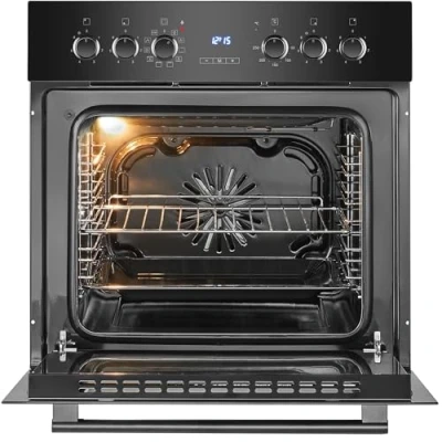 Abbildung von Bomann® Herd Kochfeld Kombination 60cm Breite Grill und Heißluft Energieklasse A 9 Funktionen Backofen mit Glaskeramik 57L Einbauherd Ceranfeld Herdset EHBC 7938