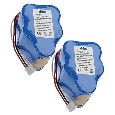 Abbildung von vhbw 2X Akku kompatibel mit Ecovacs Deebot D73, D715, D780, D76, D720, D73n, D730, D77, D760, D79 Staubsauger (2500 mAh, 6 V, NiMH)