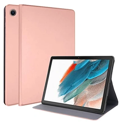 Abbildung von TECHGEAR Hülle Kompatibel mit Samsung Galaxy Tab A8 2021 10.5 Zoll (SM X200 / SM X205), Ständer und Auto Schlaf/Wach Funktion, Pu Leder Smart Case 2021, Rosé Gold