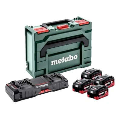 Abbildung von Metabo Basis Set 4 x LiHD 5,5 Ah ASC 145 DUO + mB 685180000 Akkuset für vierfache Power und doppeltes Schnellladen maximale Leistung Inklusive 18 V Akkus Ladegerät