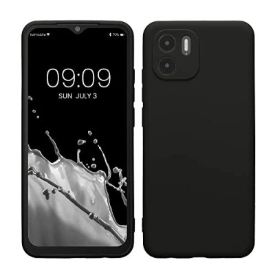 Abbildung von kwmobile Handyhülle kompatibel mit Xiaomi Redmi A1 Hülle Handy Case aus weichem Silikon in Schwarz matt