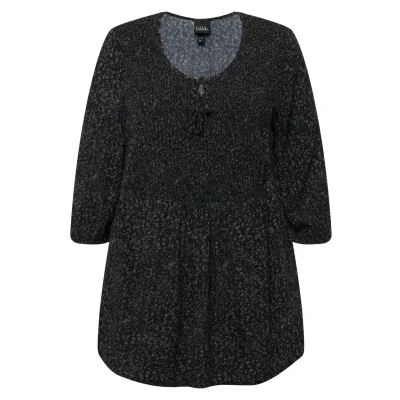 Abbildung von Ulla Popken 3/4 Sleeve Smocked Bluse, Damen, Größe: 42/44, Black