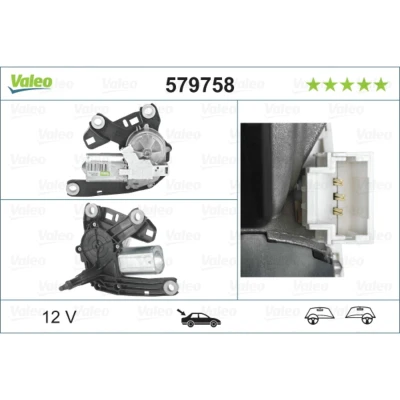 Abbildung von VALEO 579758 Scheibenwischermotor 12 hinten für Links /Rechtslenker ORIGINAL TEIL CITROËN: Berlingo / First I, II,