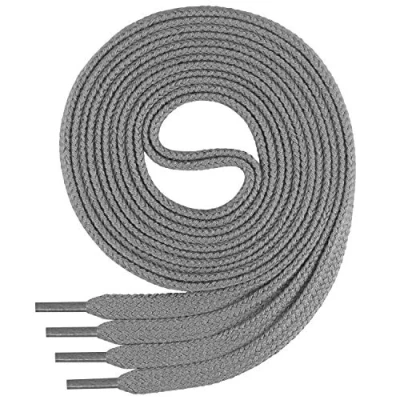 Abbildung von Di Ficchiano 1Paar flache SCHNÜRSENKEL aus 100% Baumwolle für Sneaker Sportschuhe sehr reißfest ca. 7 mm breit Schuhbänder graue Schuhriemen Farbe: grey 60cm