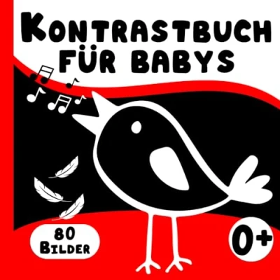 Abbildung von Kontrastbuch für Babys: 80 Schwarz Weiß Kontrastbilder zur visuellen Stimulation Neugeborene
