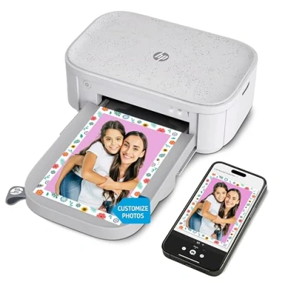 Abbildung von HP Sprocket Studio Plus WLAN Drucker Druckt 4x6 Zoll Fotos drahtlos von Ihrem iOS und Android Gerät