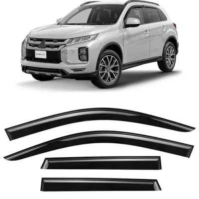 Abbildung von CLIM ART Windabweiser für/kompatible mit Mitsubishi ASX 2010 2023, Autofenster Regenschutz, Regenabweiser, Anklebbare Deflektoren,4 Stück