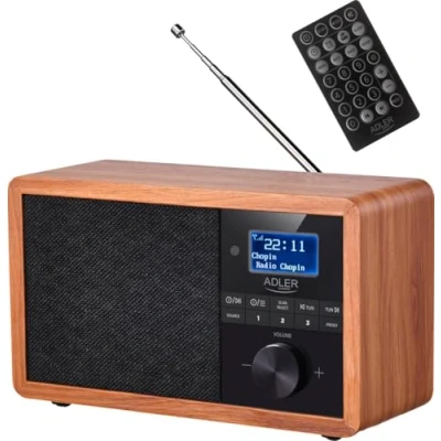 Abbildung von Adler AD 1184 Digitalradio (DAB) (Bluetooth 5.0, FM/UKW, Holzgehäuse)