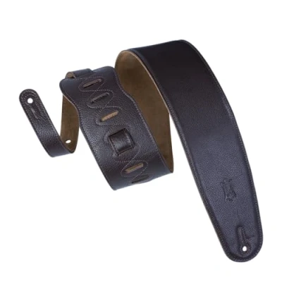 Abbildung von Levy&#039;s M4GF DBR Gitarrengurt Garment Leather Suede Back Padded 3 1/2&quot; Dark Brown