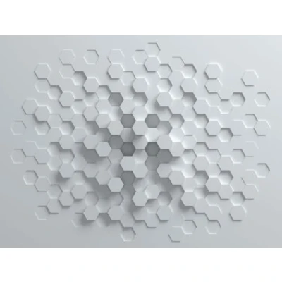 Abbildung von living walls Fototapete &quot;The Wall&quot;, 3D Optik matt geometrisch, Geometrisch Tapete Weiß