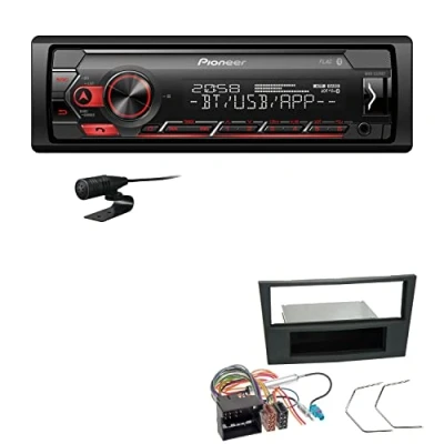 Abbildung von Pioneer MVH S320BT 1 DIN Bluetooth Autoradio USB FLAC Spotify mit Einbauset passend für Opel Astra H 2004 2010 Charcoal