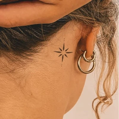 Abbildung von Inkster Tattoo Stern und Punkte vegane &amp; wasserfeste Temporäre Tattoos für Erwachsene EU Kosmetikzertifizierte Farbe revolutionäres 2 Wochen Premium Klebetattoos&amp; Fake
