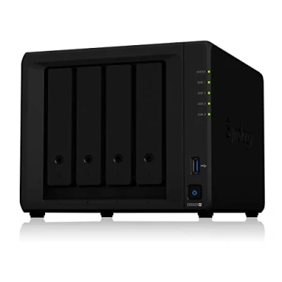 Abbildung von Synology DS920+ 32TB 4 Bay Desktop NAS System, installiert mit x 8TB Seagate IronWolf Festplatten