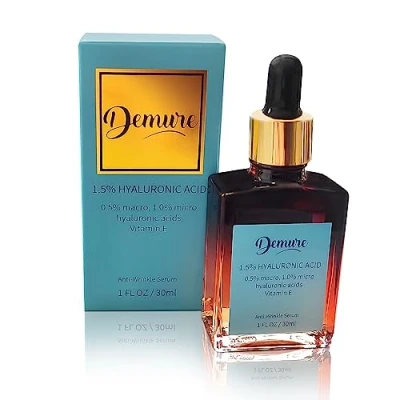 Abbildung von Demure Hyaluronsäure Hyaluron Serum, Anti Aging Gesichtspflege, Falten, Mit 1.5% und Vitamin E, Bio Aloe Jojoba