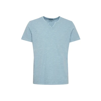 Abbildung von Blend Bhashton Split NECK Tshirt basic, Herren, Größe: 3XL, Dusty blue