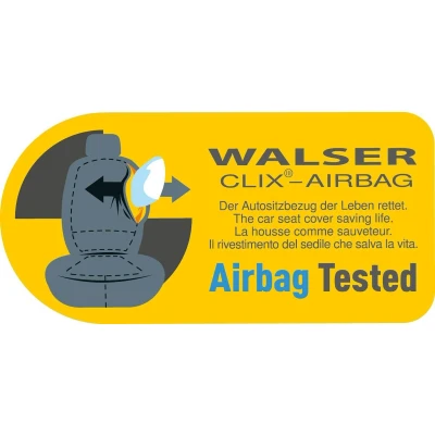 Abbildung von Walser Auto Sitzbezug Rover mit Reißverschluss, Zipp IT Premium Schonbezüge Auto, Komplettset, 2 Vordersitzbezüge, 1 Rücksitzbezug schwarz 13402