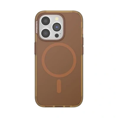 Abbildung von PopSockets iPhone 15 Pro Hülle kompatibel mit MagSafe, Handyhülle für Pro, kabellos aufladbar, nur Amber