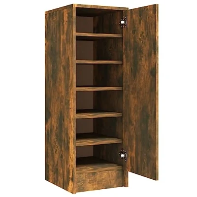 Abbildung von vidaXL Schuhregal Regal Schrank Schuhschrank Schuhablage Schuhständer Schuhaufbewahrung Schuhtruhe Schuhorganizer Räuchereiche 32x35x92cm Holzwerkstoff