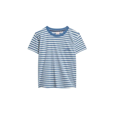 Abbildung von Superdry Essential LOGO Striped Tshirt print, Damen, Größe: 38, Wedgewood blue stripe