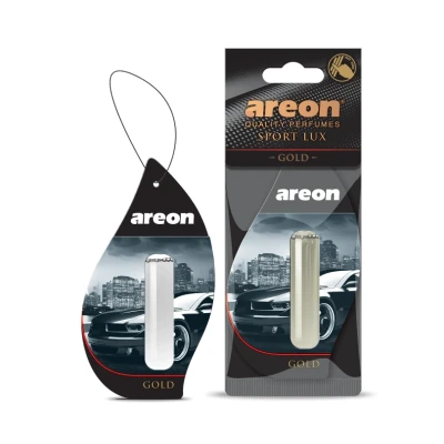 Abbildung von AREON Liquid Auto Duft Sport Lux Gold Autoduft Duftflakon Parfüm Flakon Lufterfrischer Aufhängen Hängend Anhänger Spiegel 5ml Schwarz 3D Set (Pack x 3)