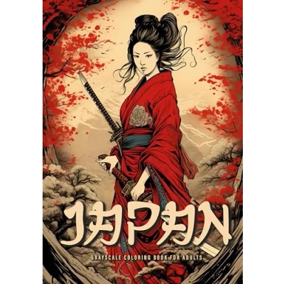 Abbildung von Japan Graustufen Malbuch für Erwachsene: Japanisches Erwachsene Ausmalbuch A4: Japanese ... Book for Adults Geishas Samurais A4