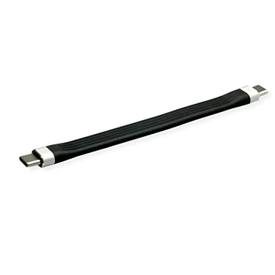 Abbildung von ROLINE USB 3.2 Gen 2 Silikonkabel, mit PD (Power Delivery) 20V3A, Emark, C C, ST/ST, schwarz, 11 cm