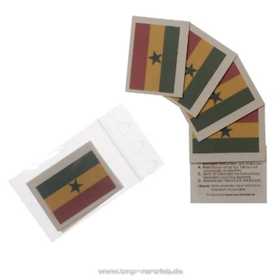 Abbildung von 10 x Ghana tattoo Fan Fahnen Set temporary Flag (10)