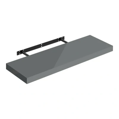 Abbildung von WOLTU Wandregal grau, Regal Wand, Schweberegal, Regalbrett, Wandboard, mit Metallhalterung, unsichtbare Montage, für Küche Badezimmer Wohnzimmer Schlafzimmer, aus MDF, 70x22,9x3,8 cm