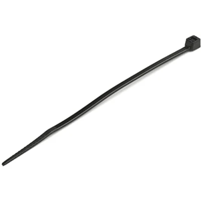 Abbildung von StarTech.com Kabelbinder 100x2 mm, selbstsichernde Nylon mit gebogener Spitze, 8 kg Zugfestigkeit, 94V 2/UL, schwarz, 100 Stück (CBMZT4B)