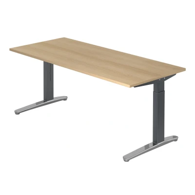 Abbildung von Hammerbacher Schreibtisch XB19 Eiche/Graphit Kufe poliert