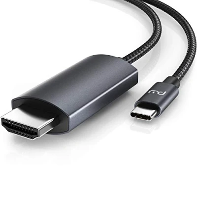 Abbildung von CSL USB C zu HDMI Kabel 4K 60Hz 2m HDTV Typ 2.0 kompatibel mit MacBook Pro 2020 2019 2018 2017, Air, iPad Pro, Surface Book 2, Galaxy S10 UVM schwarz