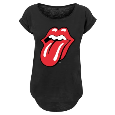Abbildung von F4NT4STIC THE Rolling Stones Classic Tongue Tshirt print, Damen, Größe: Large, Schwarz