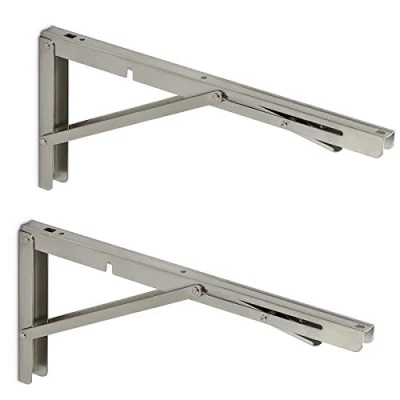 Abbildung von 1 Paar Schwerlast Klappkonsolen echt Edelstahl (400 x 175 mm) Tragkraft bis 150 kg, für die Wand Montage, Regalkonsole von SO TECH®