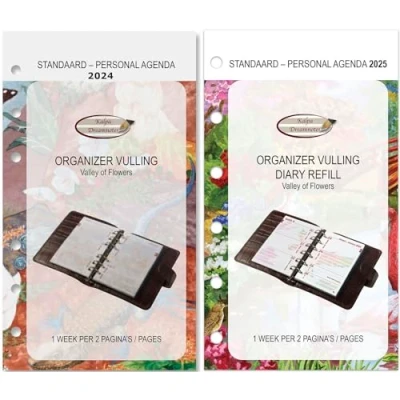 Abbildung von Kalpa 6 Ringbuch Agenda Nachfüllen Personal Organizer Terminplaner Einlage Kalendereinlage, 2024 2025, B6 Persönlich, 1 Tag auf Seite