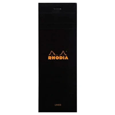 Abbildung von Rhodia 86009C Packung mit 10 Notizblöcken Einkaufsblock No.8 7,4x21cm 80 Blätter liniert 80g, Schwarz, 1 Pack